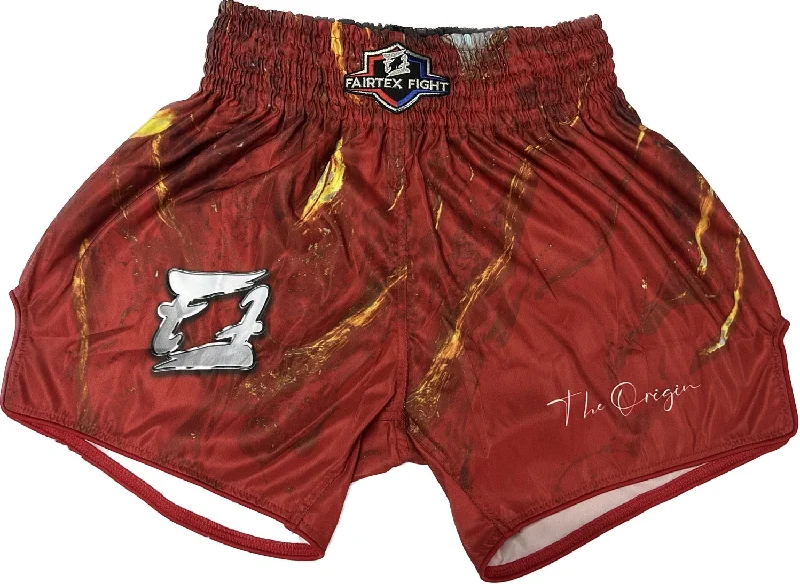 Casual Relaxed Shorts-Fairtex Fight Shorts The Origin Red