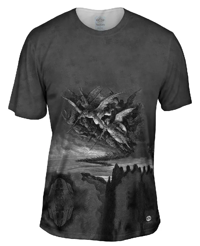 Artistic Design T-shirt-Gustave Dore - "Paradise Lost The fallen Angels explore Hell" (1866)