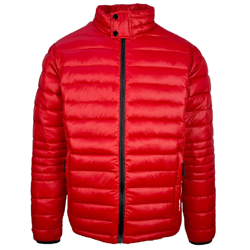 Personalized Leather Jacket-Plein Sport Plain Padded Red Jacket