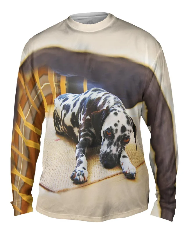 Casual Long Sleeve Shirt-Fretful Dalmation