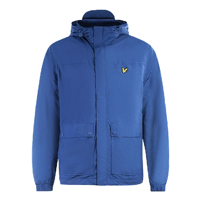 Relaxed Style Jacket-Lyle & Scott Hooded Pocket Blue Jacket