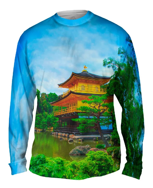 Casual Fit Long Sleeve Shirt-Golden Pavilion In Kyoto