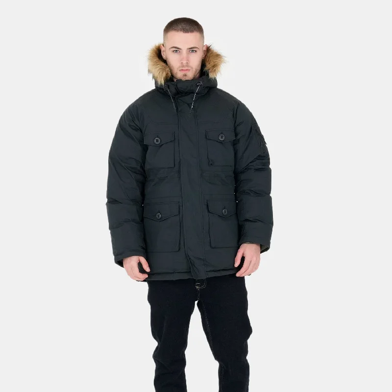 Retro Windbreaker Jacket-Moss Jacket Black