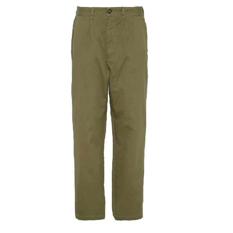 Soft Stretch Pants-Barbour Washed Stretch Twill Relaxed Fit Trouser Olive