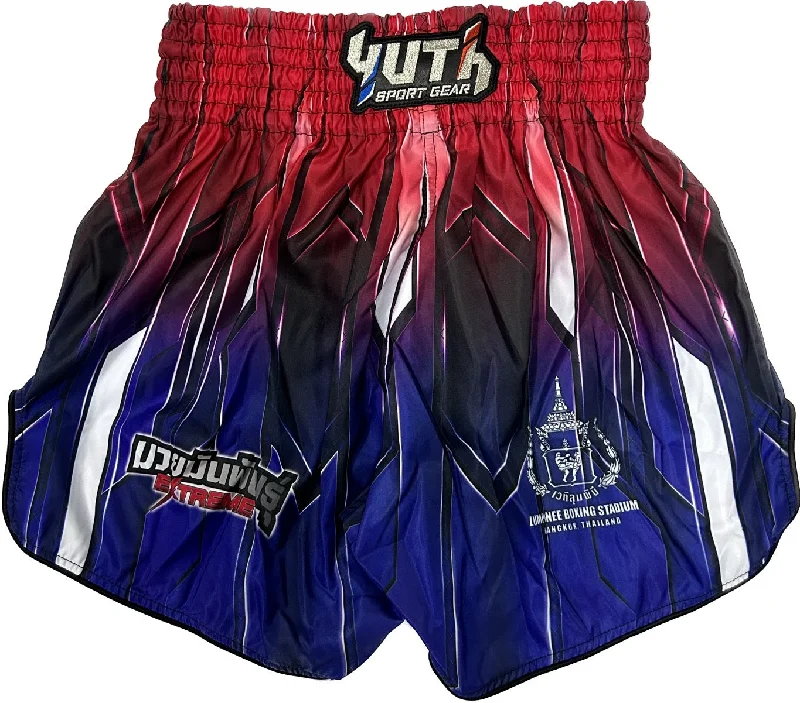 Relaxed Denim Shorts-Fairtex Fight Muay Thai Shorts Extreme Red Blue