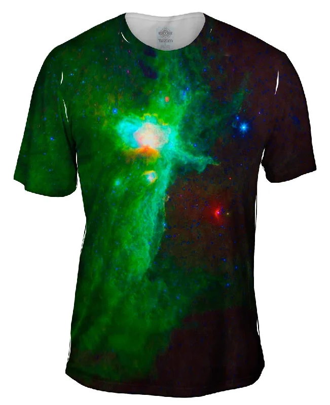 Custom Text Design T-shirt-Space Galaxy Flame Nebula