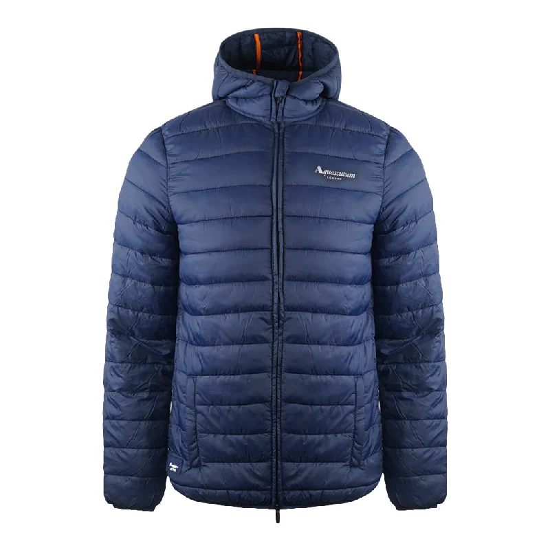 Soft Knit Jacket-Aquascutum London Logo Navy Blue Active Hoodie Jacket