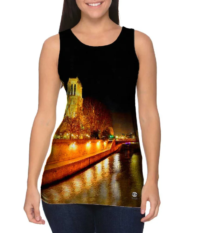 High-Quality Athletic Tank-Cathedral Notre Dame De Paris Night