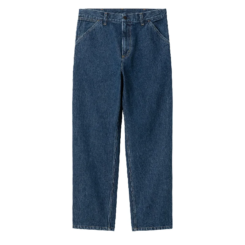 High-Performance Sports Pants-Carhartt WIP Single Knee Pant Blue Stone Washed