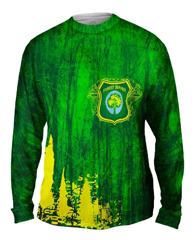 Custom Logo Long Sleeve Shirt-Forest Service Royal