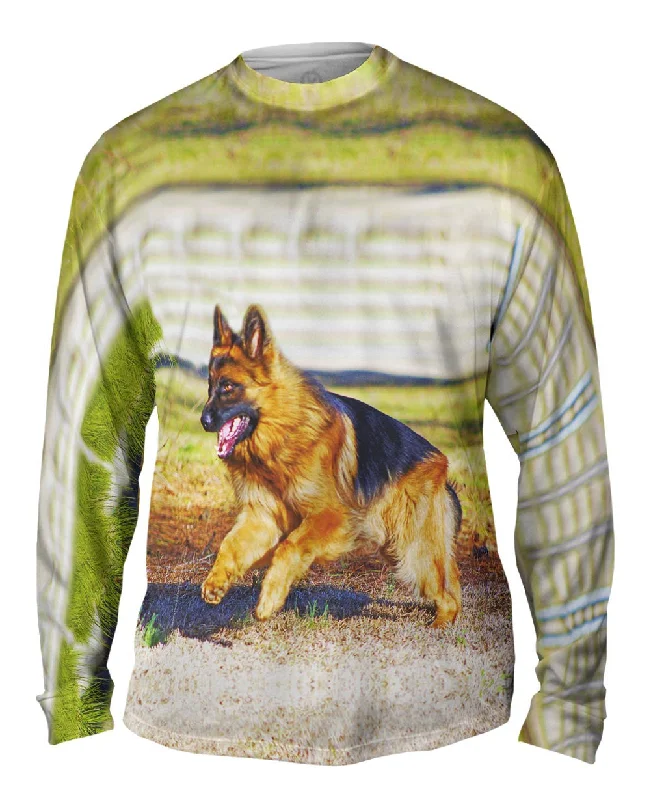 Warm Thermal Long Sleeve Shirt-German Sheperd Jump