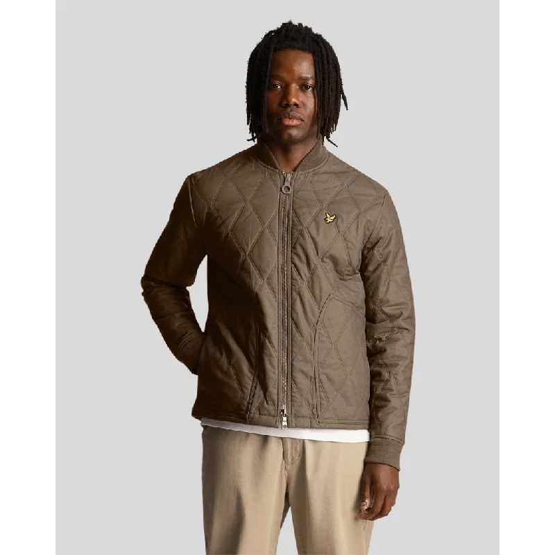 Layered Winter Jacket-Lyle & Scott Branded Linden Khaki Short Lightweight Jacket