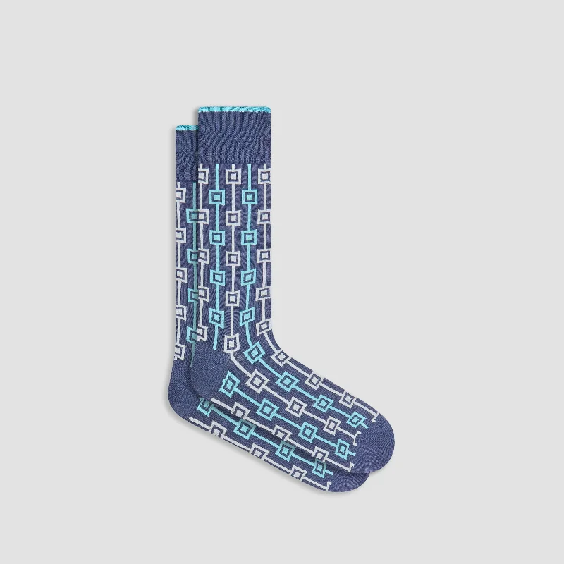 High-Quality Running Socks-Geometric Mid-Calf Socks