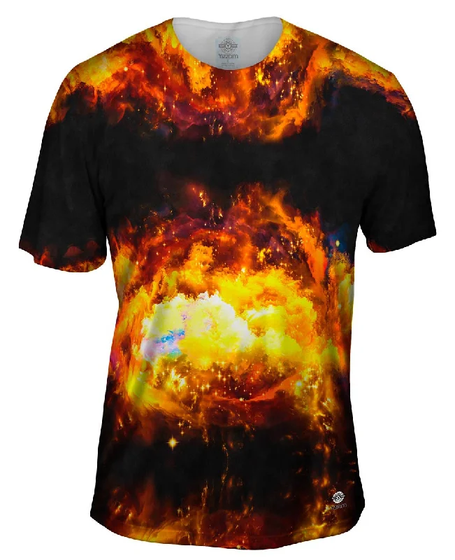 Bold Text T-shirt-Space Galaxy Nebula Burst