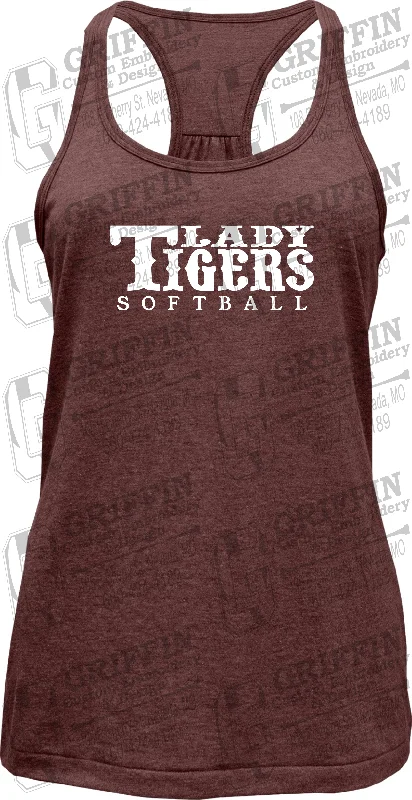 Pop Culture T-shirt-Womens Tri-Blend Tank Top - Softball - Nevada Tigers 24-F