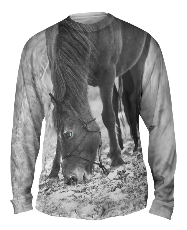 Vintage Sports Long Sleeve Shirt-Grazing Horse