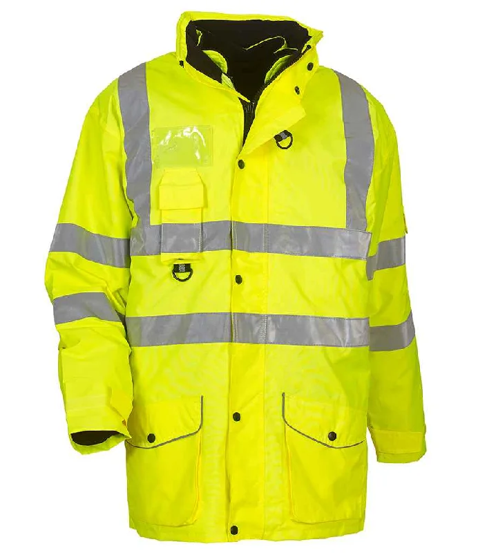 Retro Style Windbreaker Jacket-Yoko Hi-Vis Multi-Function 7-in-1 Jacket | Yellow