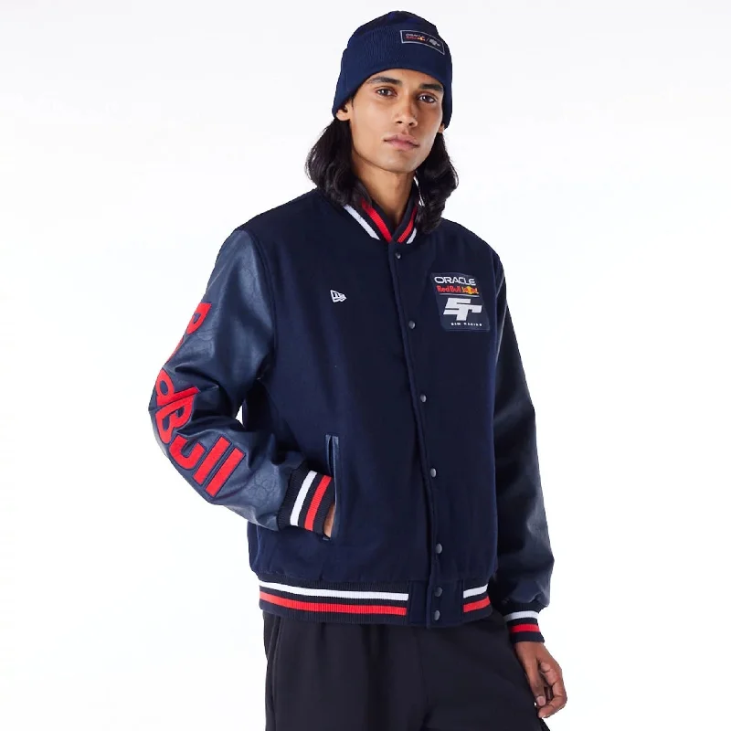 Custom Name Jacket-Red Bull Sim Racing Navy Varsity Jacket