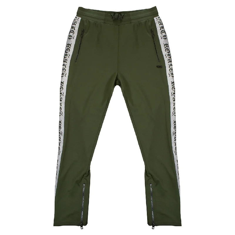 Trendy Cargo Joggers-M2799 Makobi Royalty Track Pants - Olive/Natural