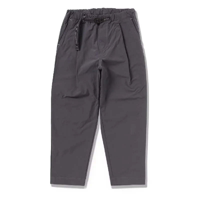 Breathable Fitness Pants-And Wander Nylon Chino Tuck Tapered Pants Charcoal