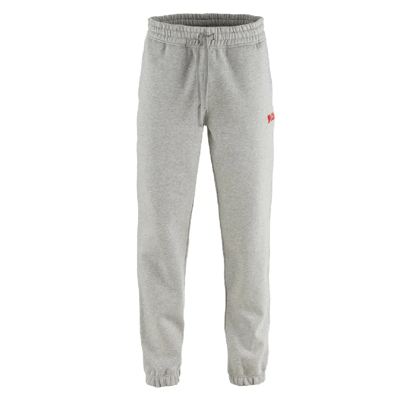 Cool Slogan Pants-Fjallraven Classic Sweatpants Grey Melange