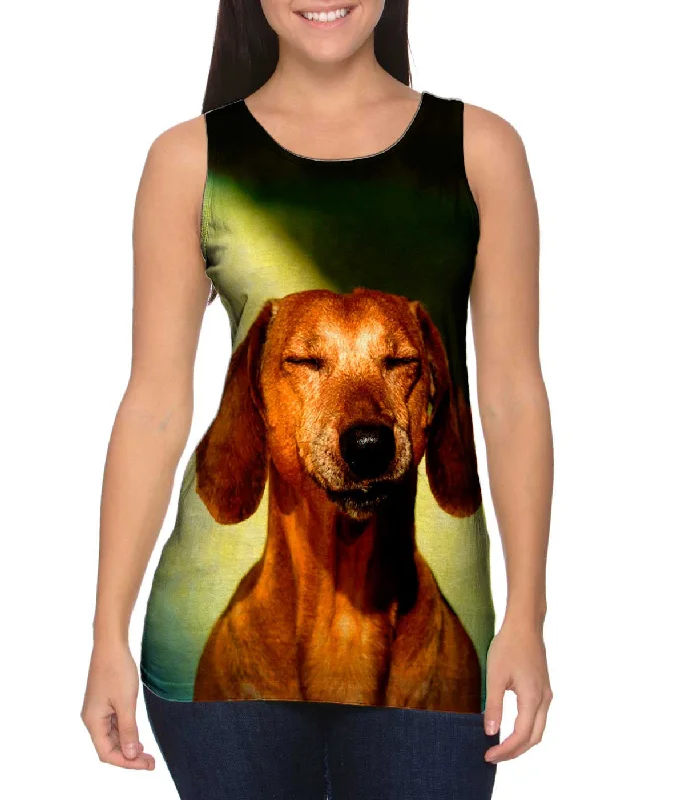 Cool Printed Tank-Dachshund Smile