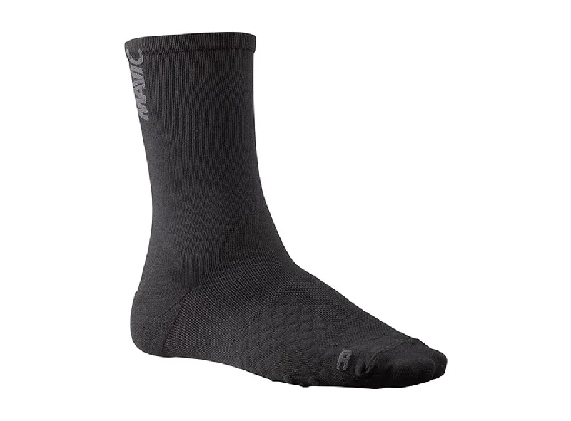 Comfortable Wool Crew Socks-Mavic Comete Sock - Black-Asphalt