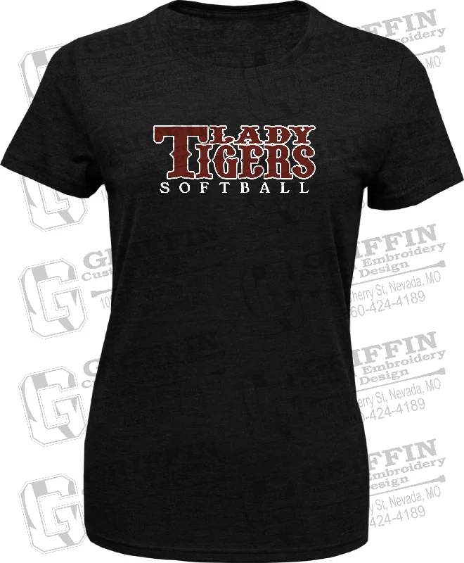 Neon Graphic T-shirt-Womens Tri-Blend T-Shirt - Softball - Nevada Tigers 24-F