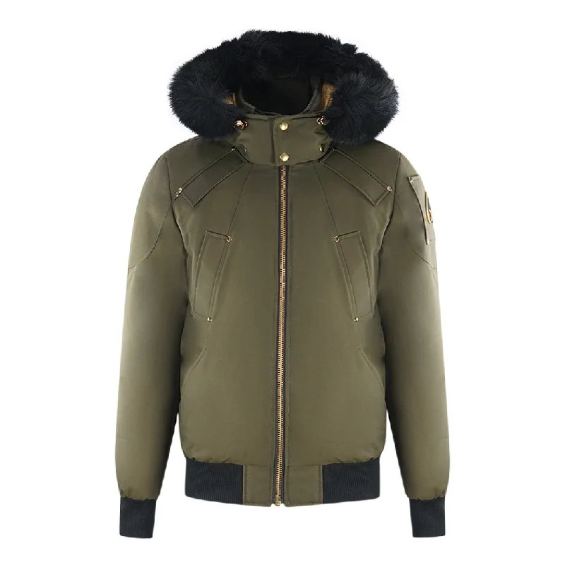 Trendy Puff Jacket-Moose Knuckles Little Rapids Army Green Bomber Down Jacket