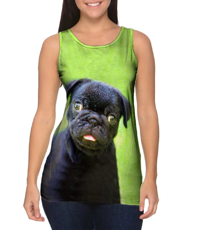 Custom Name Tank Top-Dark Baby Pug