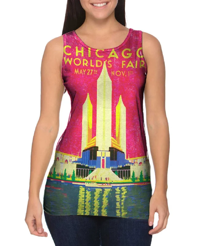 Cool Text Graphic Tank-Chicago Worlds Fair Poster 056