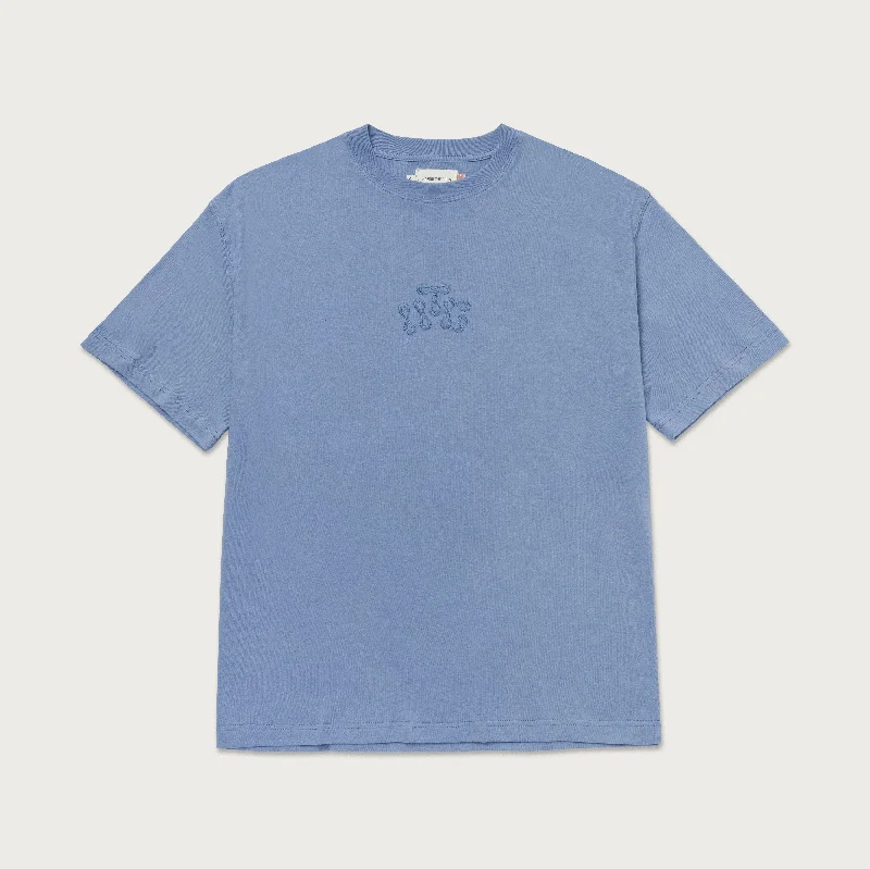 Summer Vibes T-shirt-HTG® Embroidery Logo T-Shirt - Blue