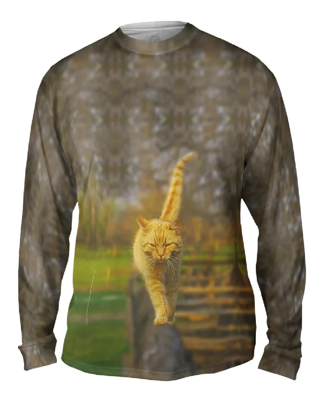 Graphic Art Long Sleeve Shirt-Glistening Tree Cat