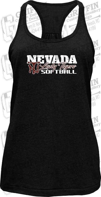 Graphic Design T-shirt-Womens Tri-Blend Tank Top - Softball - Nevada Tigers 25-M