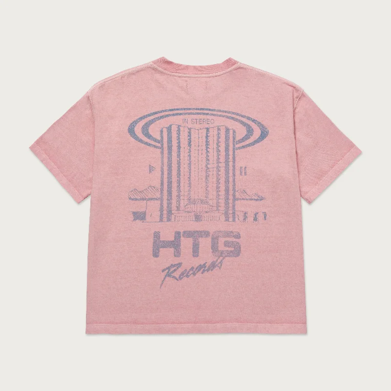 Cool Music T-shirt-Htg Records Tee - Pink