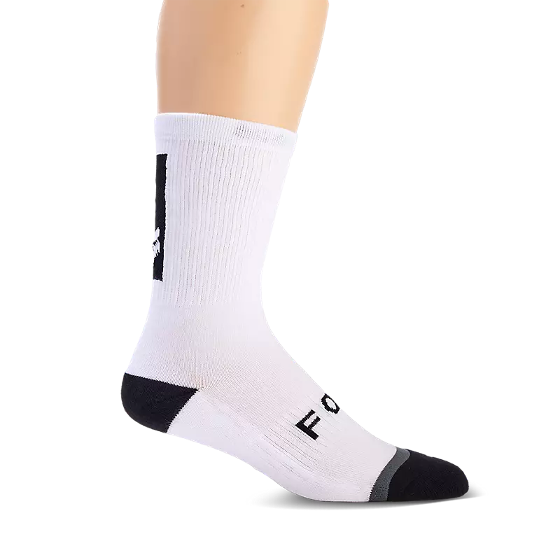 Fun Graphic Design Socks-Fox Racing 8" Defend Sock - White