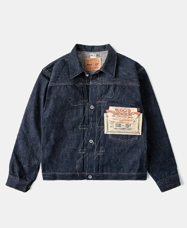 Cool Street Style Jacket-Lot 44806XX WWII Type 1 Selvedge Denim Jacket