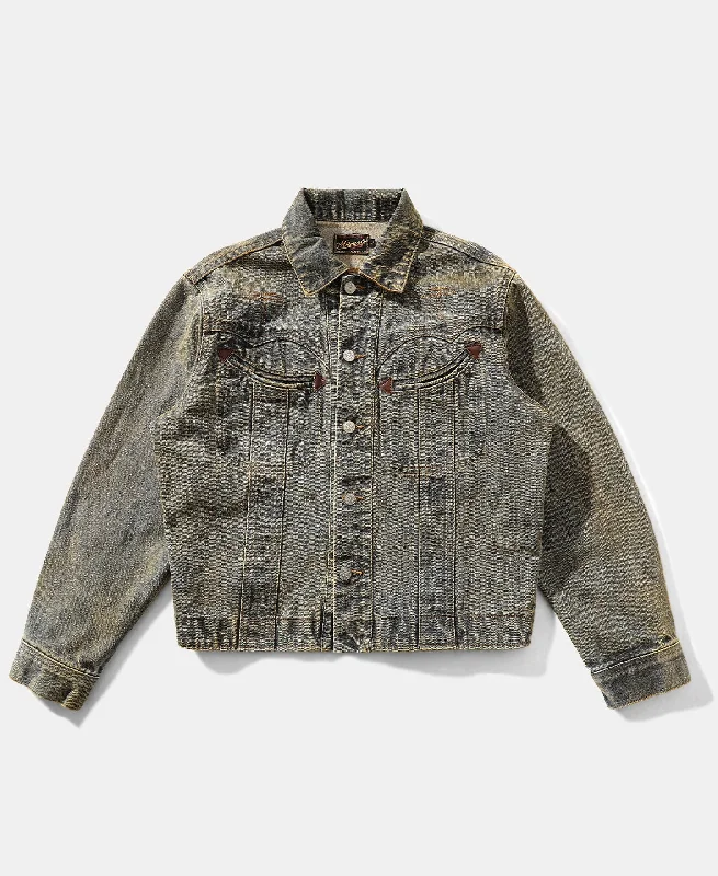 Custom Graphic Jacket-1960s Western Rider Denim Jacket