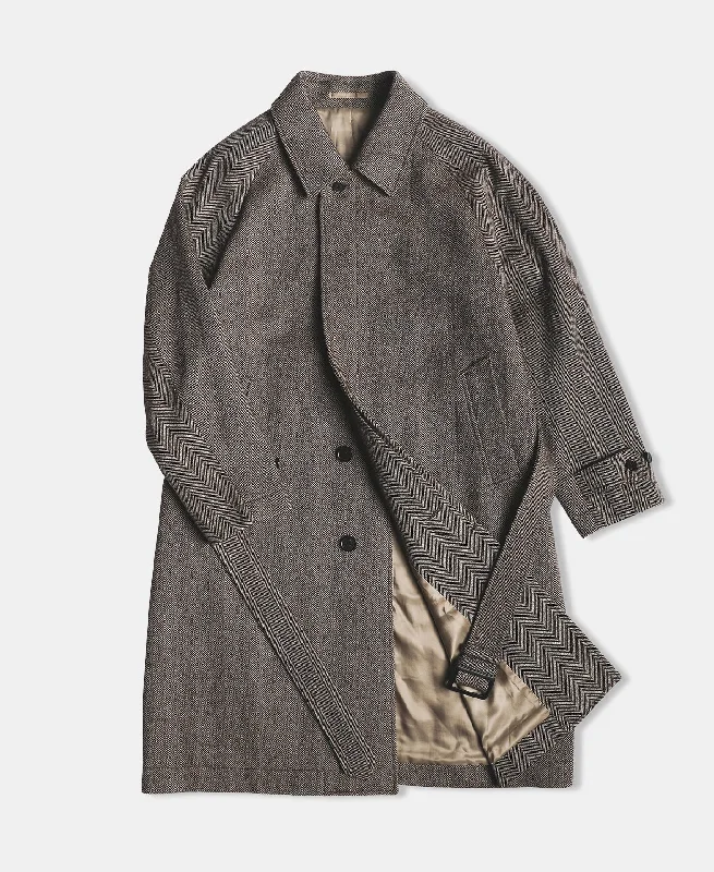 Heavy Duty Work Jacket-Lot 320 Herringbone Wool Balmacaan Long Coat